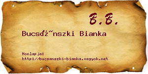 Bucsánszki Bianka névjegykártya