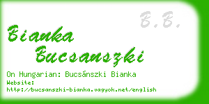 bianka bucsanszki business card